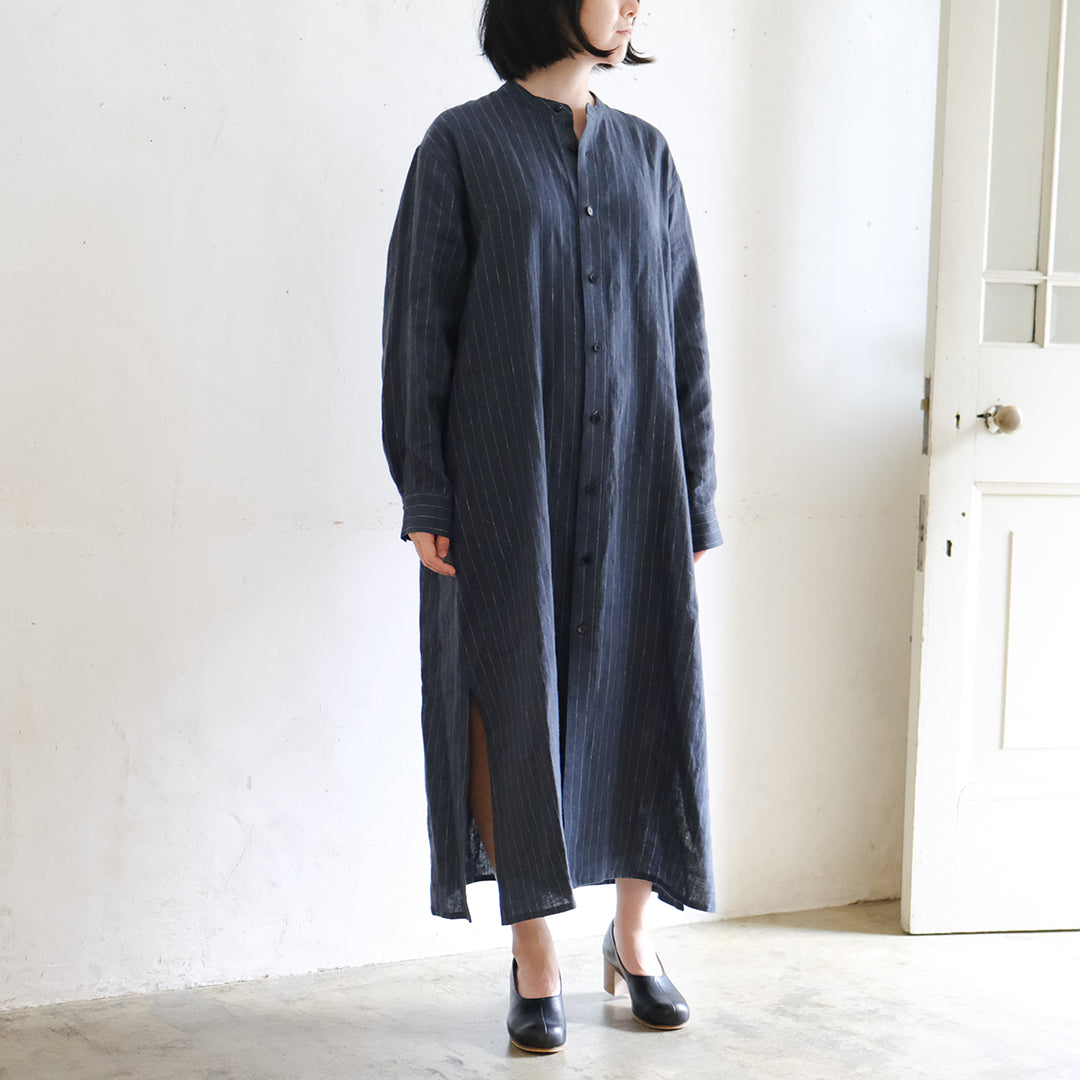 SALUÉ／バックピンタックドレス／ミッドウェイトリネン