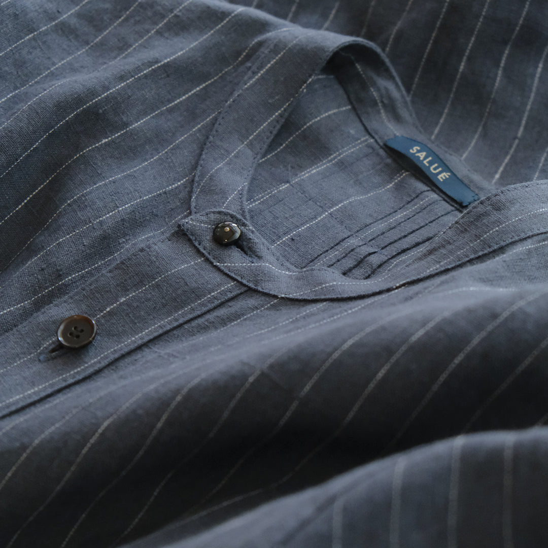 SALUÉ／バックピンタックドレス／ミッドウェイトリネン