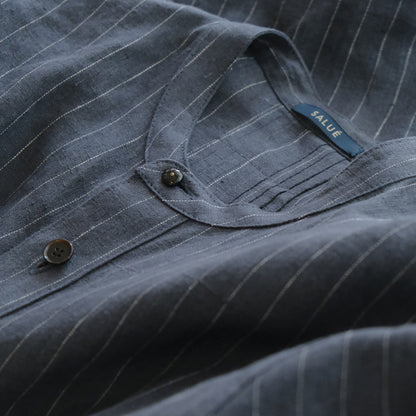 SALUÉ／バックピンタックドレス／ミッドウェイトリネン