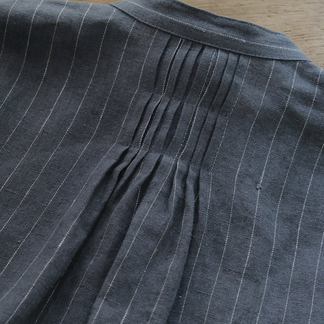 SALUÉ／バックピンタックドレス／ミッドウェイトリネン