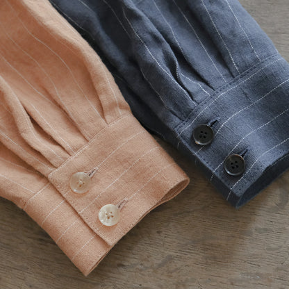 SALUÉ／バックピンタックドレス／ミッドウェイトリネン