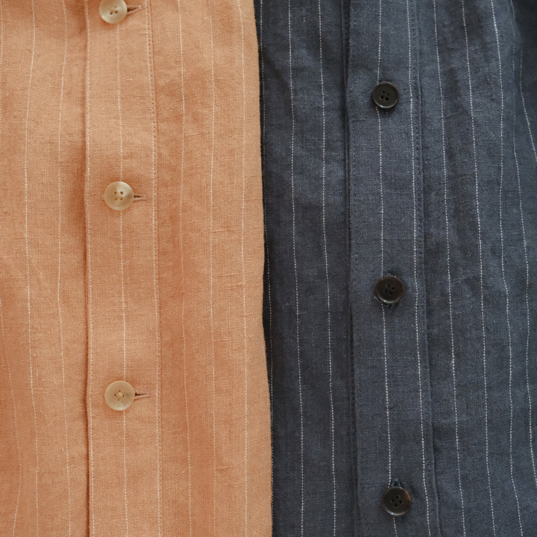 SALUÉ／バックピンタックドレス／ミッドウェイトリネン