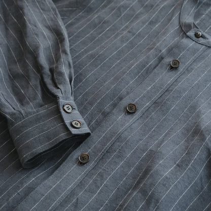 SALUÉ／バックピンタックドレス／ミッドウェイトリネン