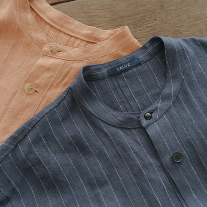 SALUÉ／バックピンタックドレス／ミッドウェイトリネン