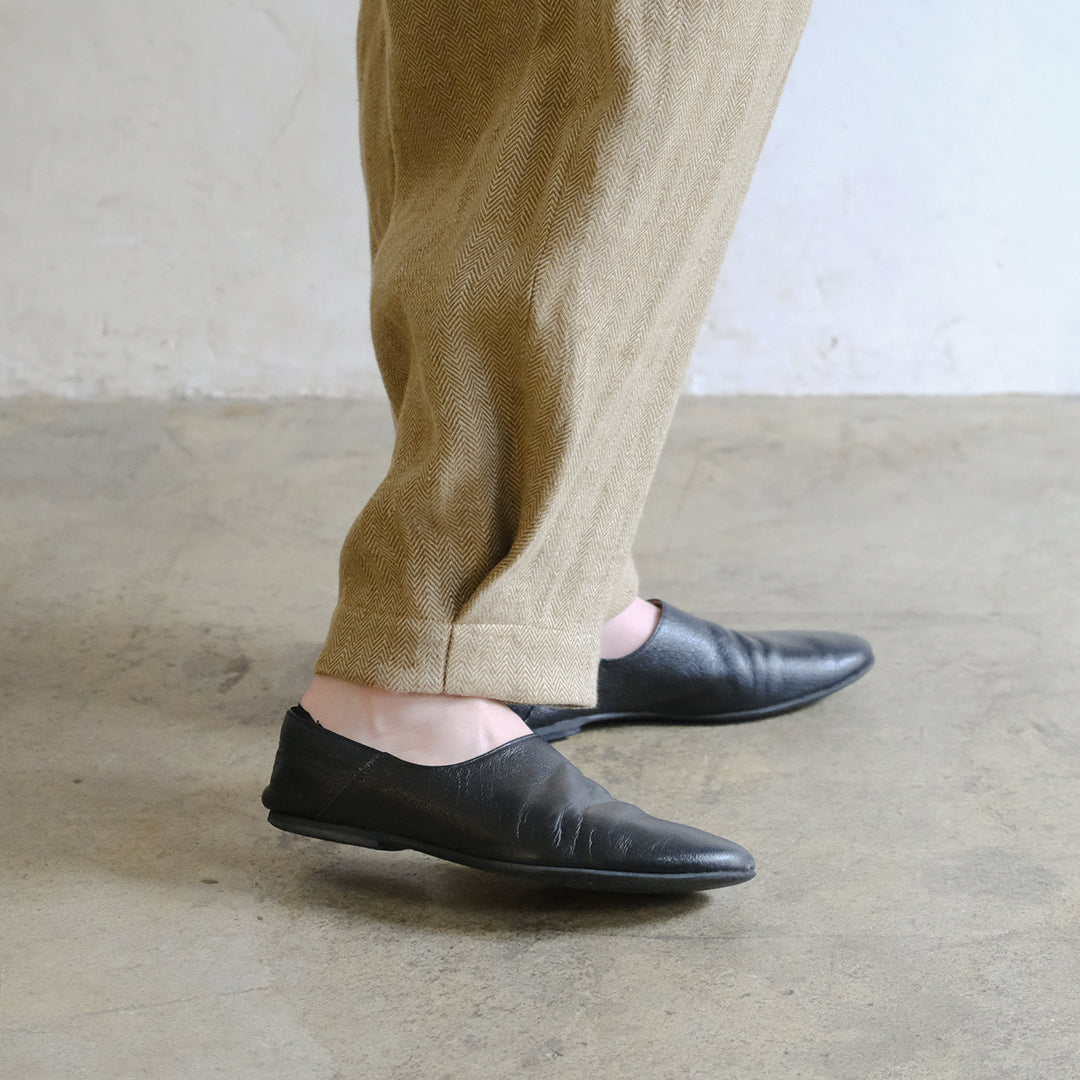 SALUÉ／【受注商品】エッグパンツA／ヘリンボーンリネン