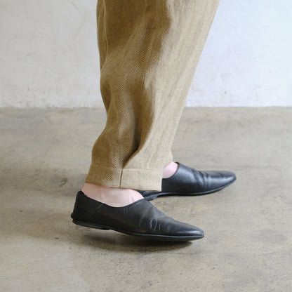 SALUÉ／【受注商品】エッグパンツA／ヘリンボーンリネン