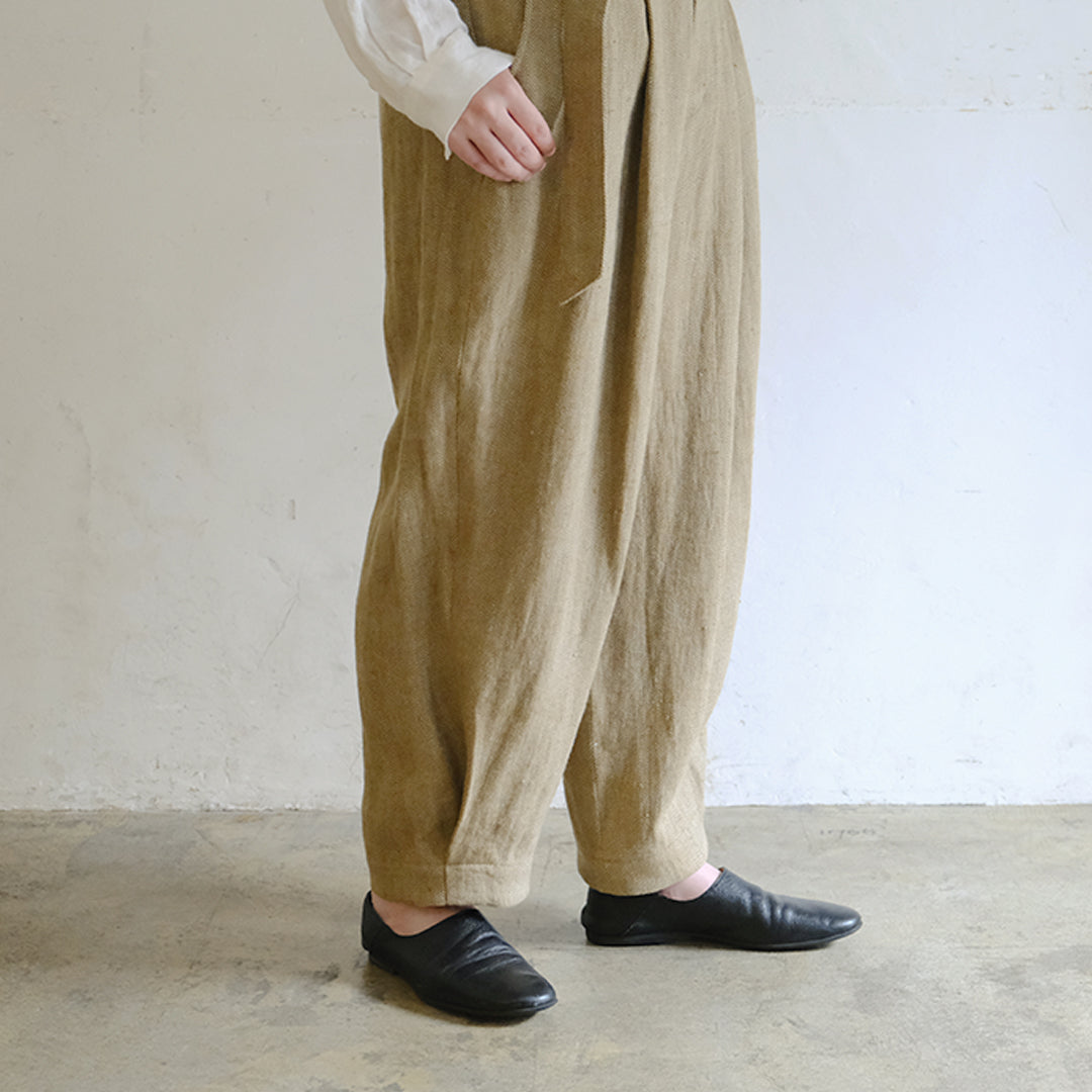 SALUÉ／【受注商品】エッグパンツA／ヘリンボーンリネン
