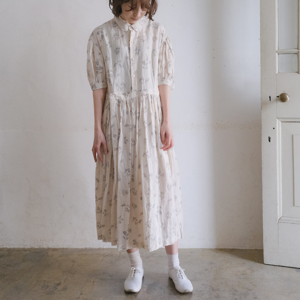［the last flower of the afternoon］路傍の花gathered shirt dress