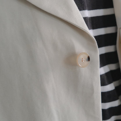 ［SALUÉ］ショールカラースリットコート／コットンリネンカルゼ