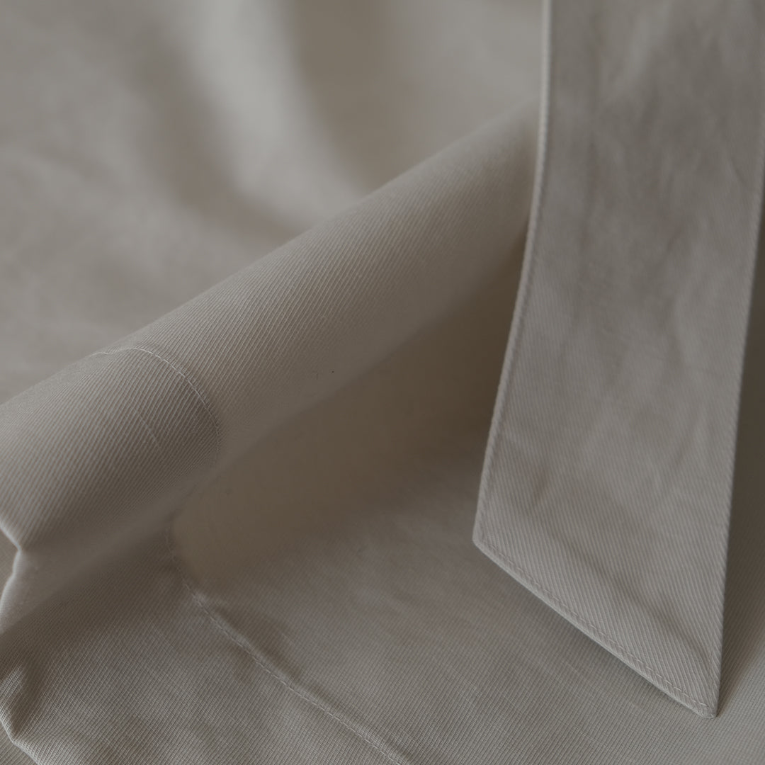 ［SALUÉ］ショールカラースリットコート／コットンリネンカルゼ