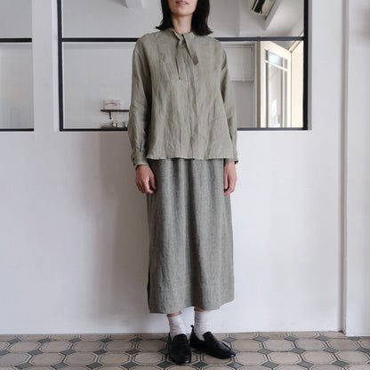 SALUÉ／ボウカラーシャツ／ライトウェイトリネン