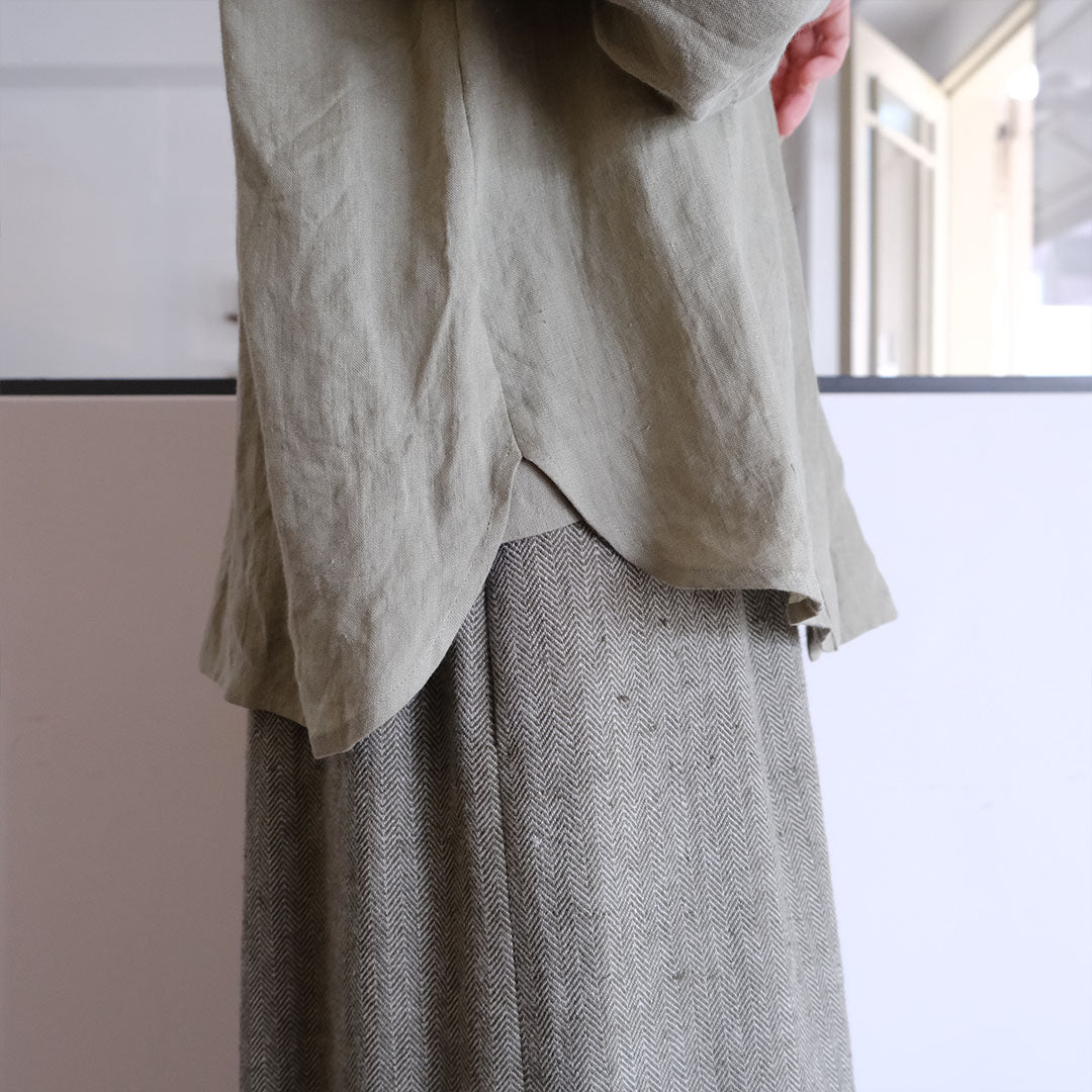 SALUÉ／ボウカラーシャツ／ライトウェイトリネン