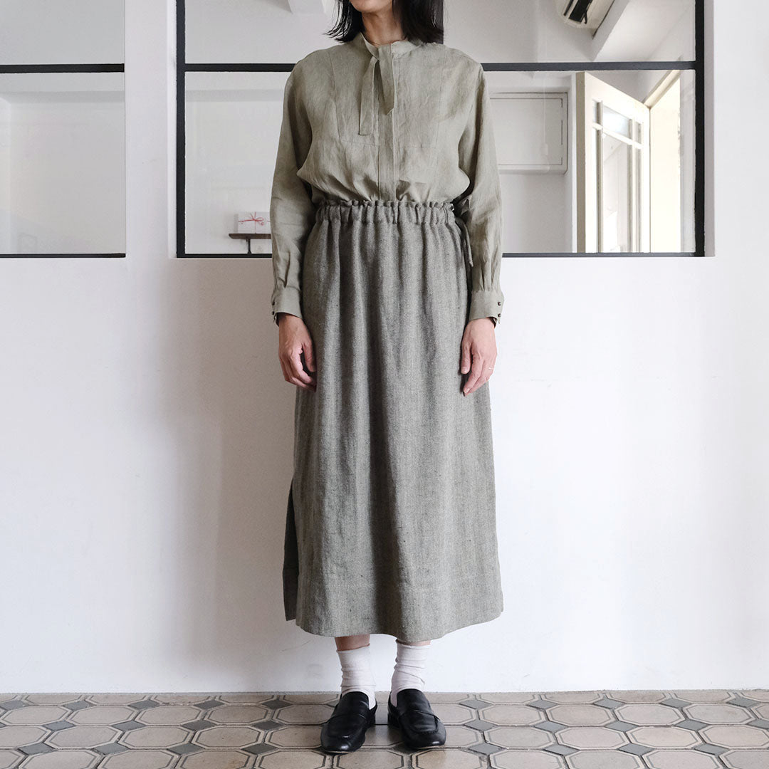 SALUÉ／ボウカラーシャツ／ライトウェイトリネン