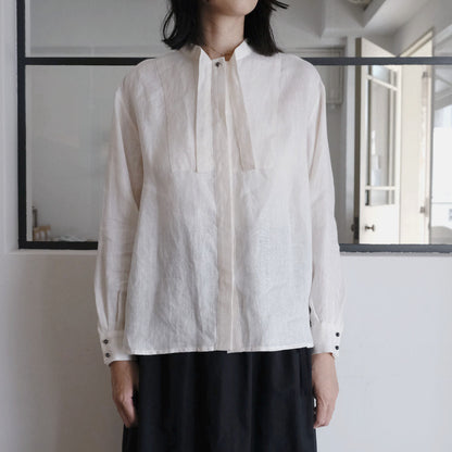 SALUÉ／ボウカラーシャツ／ライトウェイトリネン