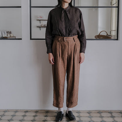 SALUÉ／ボウカラーシャツ／ライトウェイトリネン