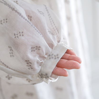［BUNON］Embroidery Gather Dress