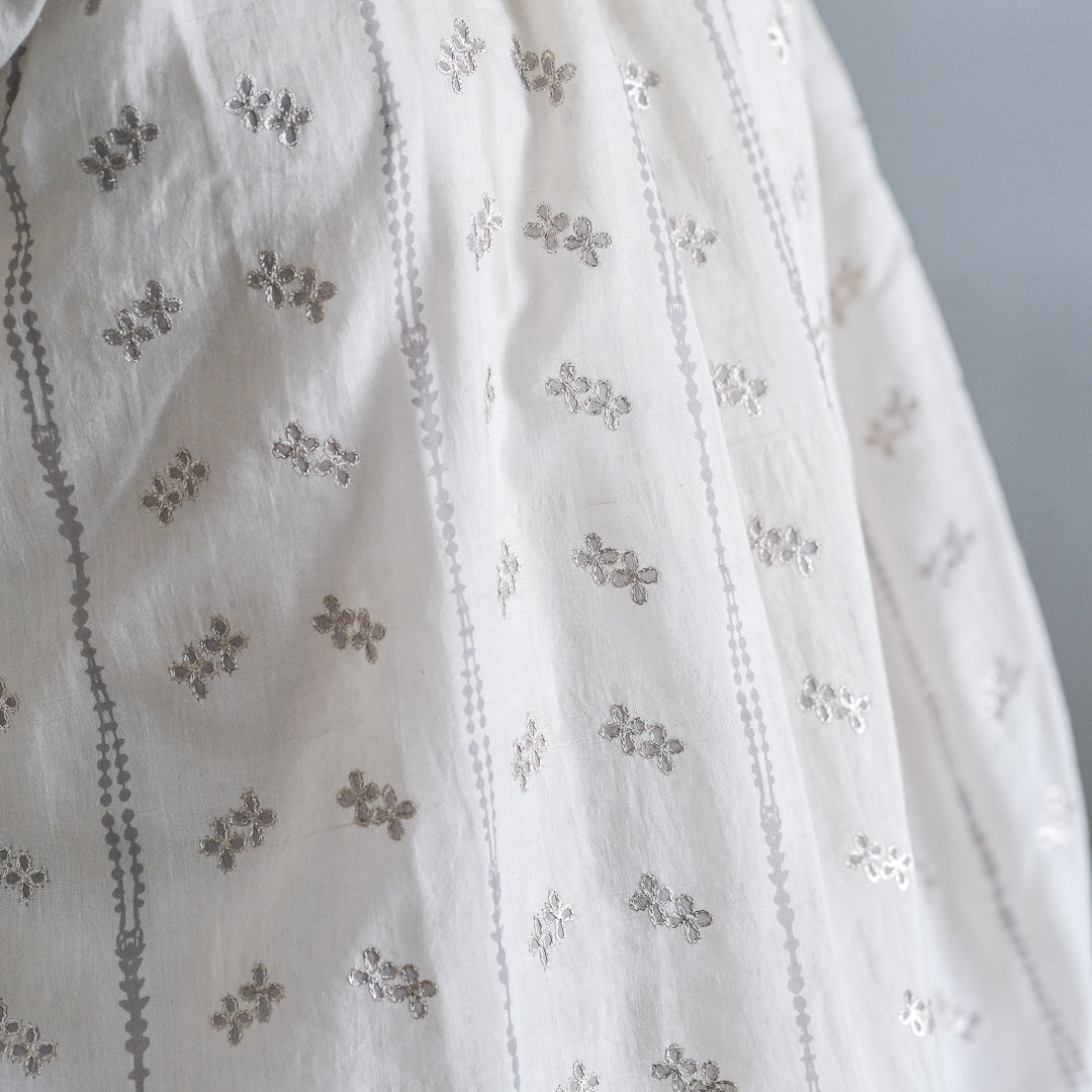 ［BUNON］Embroidery Gather Dress