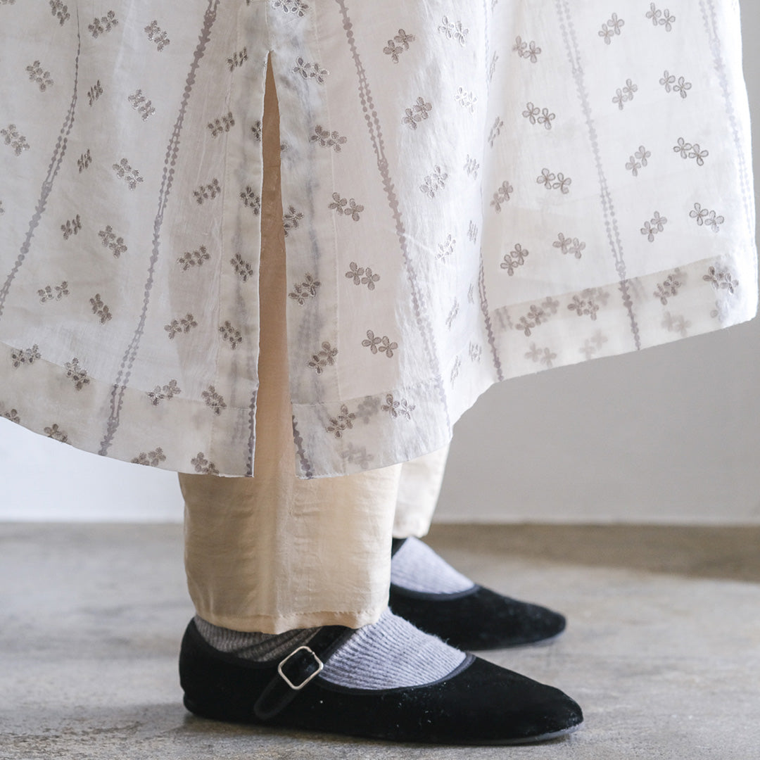 ［BUNON］Embroidery Gather Dress