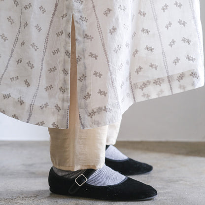 ［BUNON］Embroidery Gather Dress