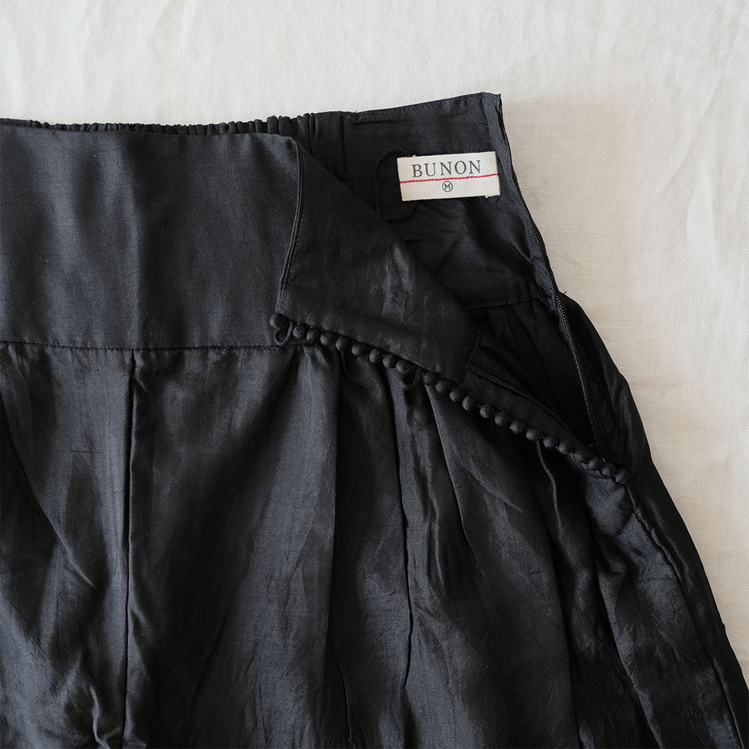 ［BUNON］Wide Belt Tuck Pants