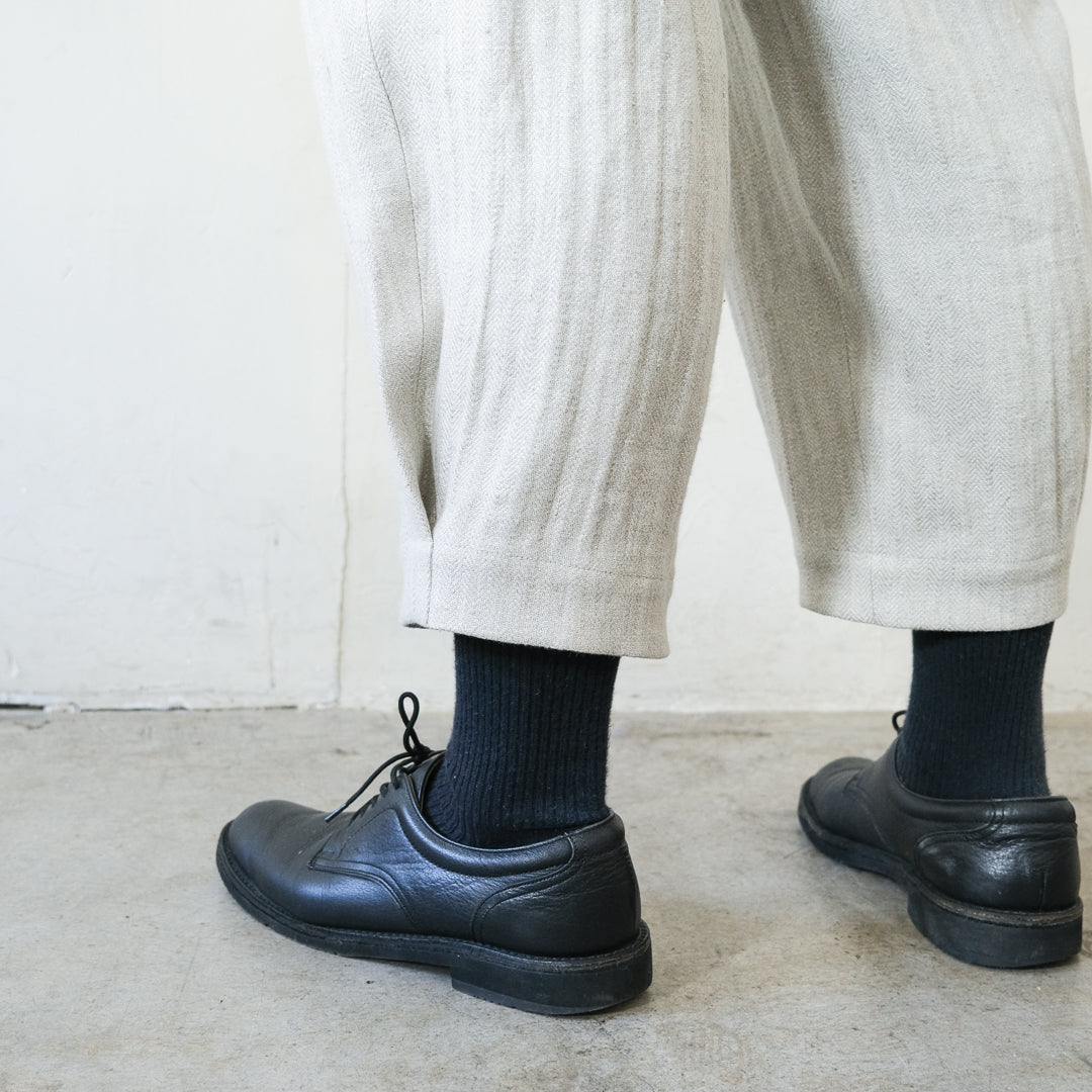 SALUÉ／【受注商品】エッグパンツA／ヘリンボーンリネン