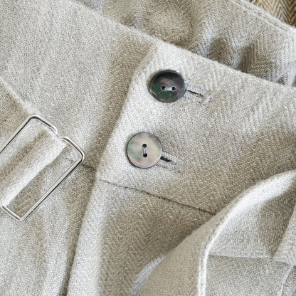 SALUÉ／【受注商品】エッグパンツA／ヘリンボーンリネン