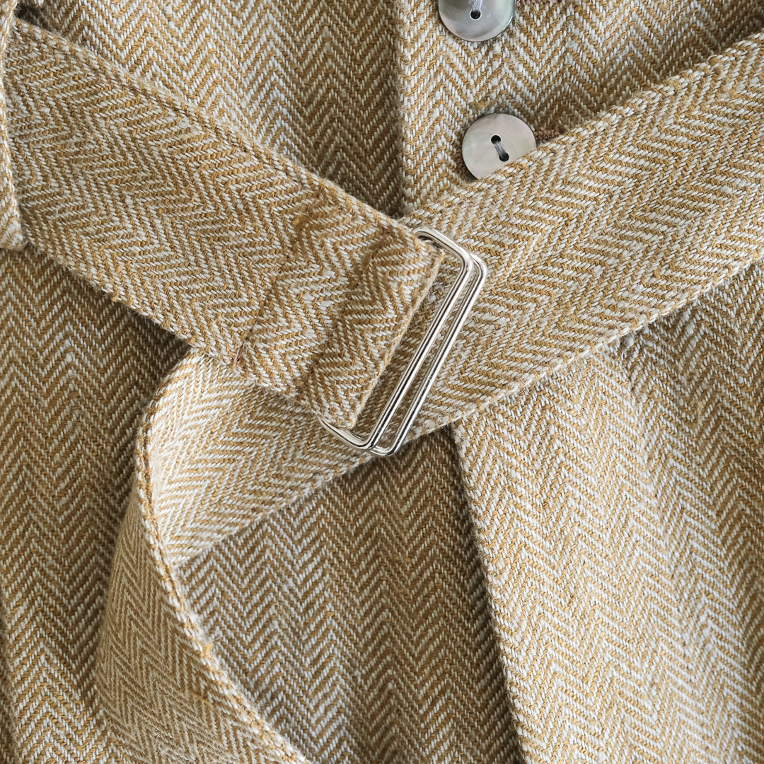 SALUÉ／【受注商品】エッグパンツA／ヘリンボーンリネン