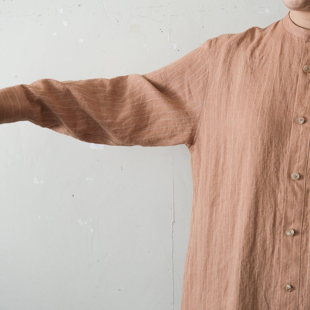 SALUÉ／バックピンタックドレス／ミッドウェイトリネン