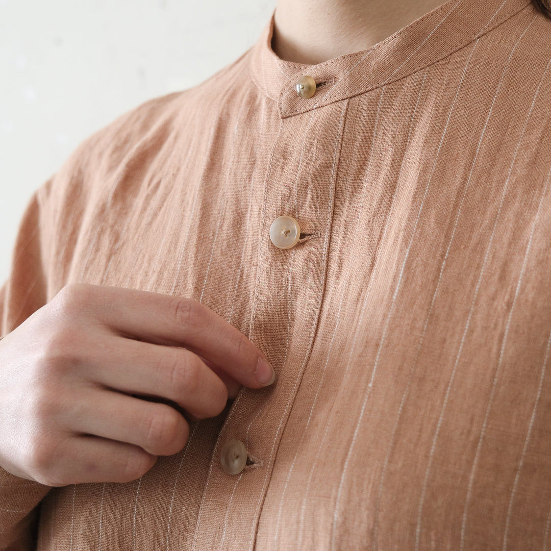 SALUÉ／バックピンタックドレス／ミッドウェイトリネン