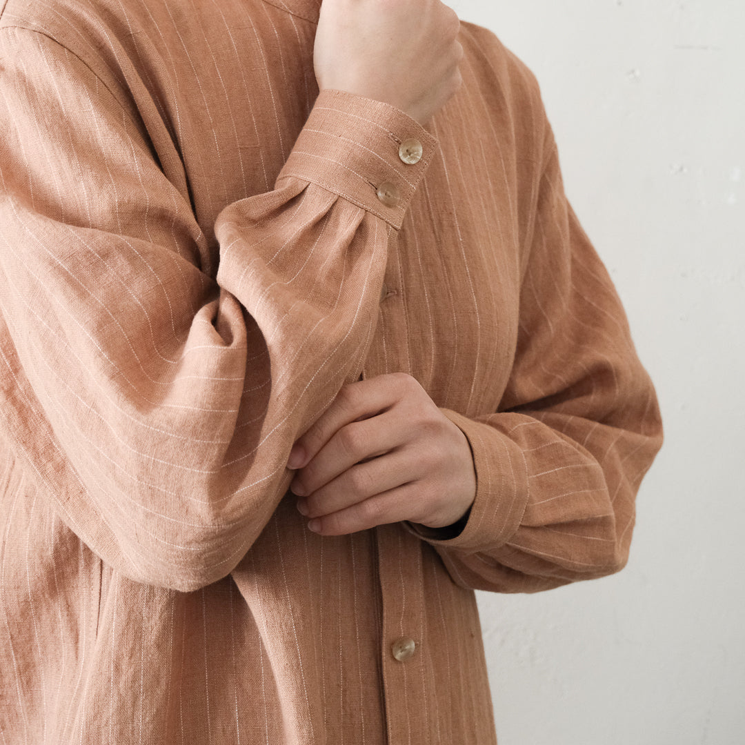 SALUÉ／バックピンタックドレス／ミッドウェイトリネン