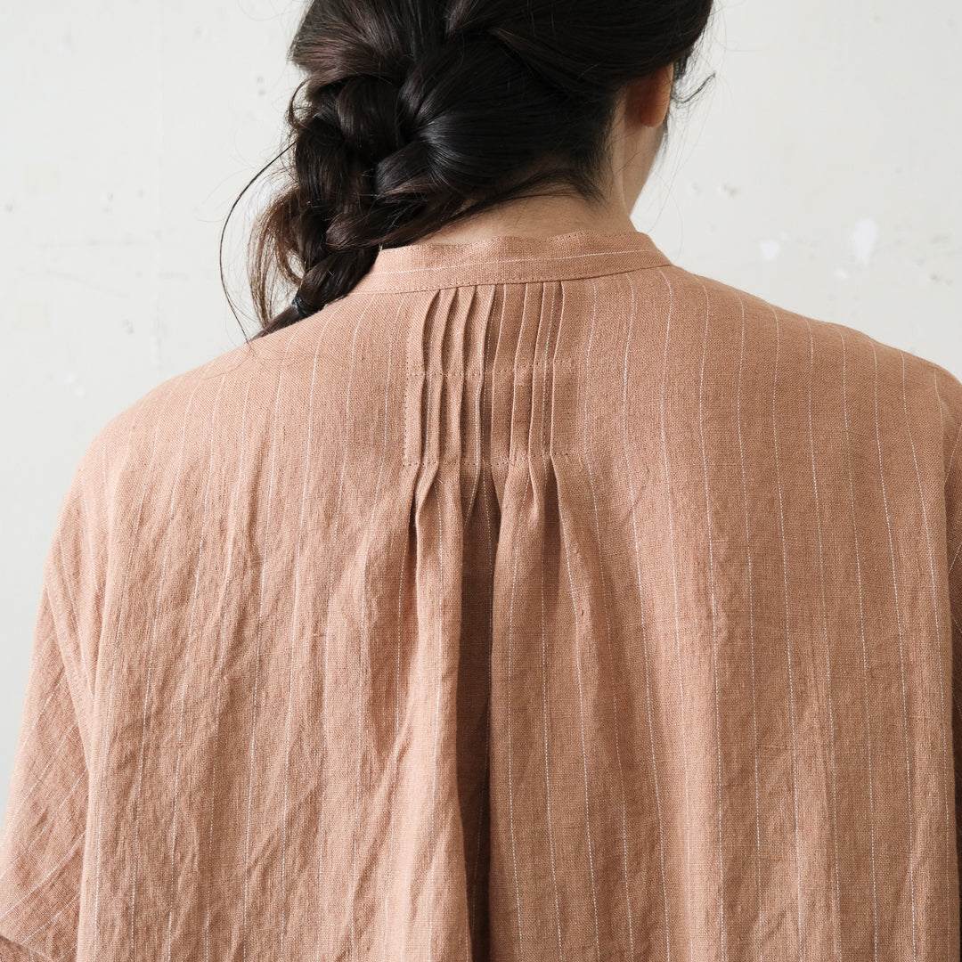 SALUÉ／バックピンタックドレス／ミッドウェイトリネン