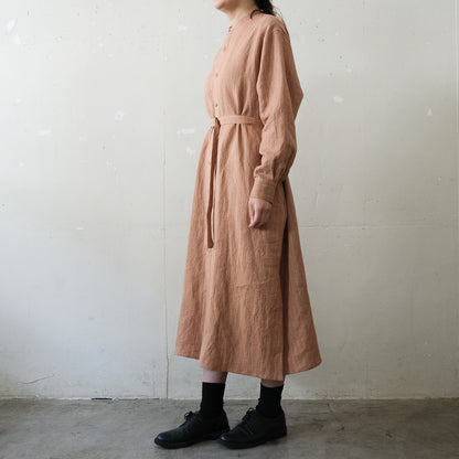 SALUÉ／バックピンタックドレス／ミッドウェイトリネン