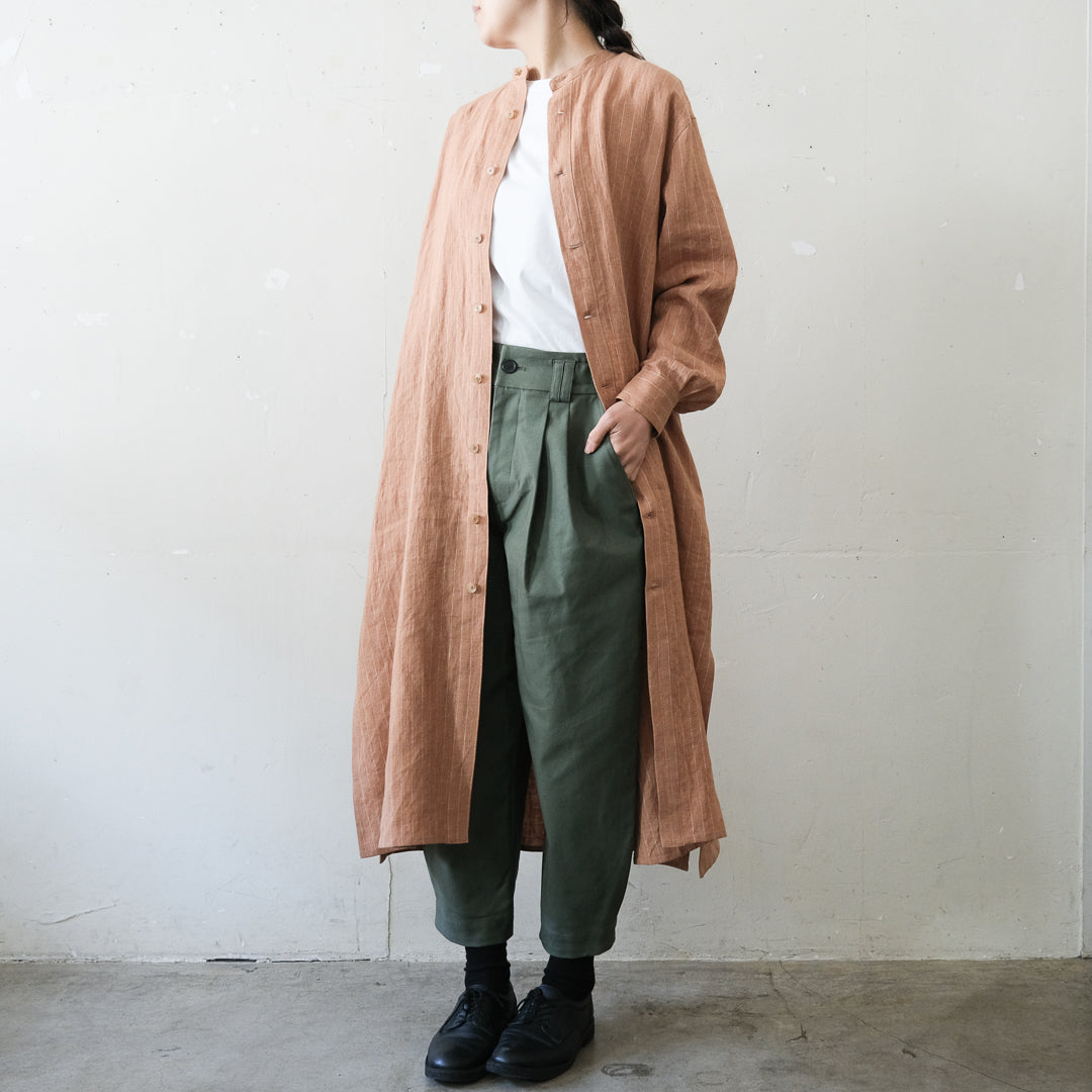 SALUÉ／バックピンタックドレス／ミッドウェイトリネン