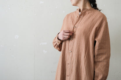 SALUÉ／バックピンタックドレス／ミッドウェイトリネン