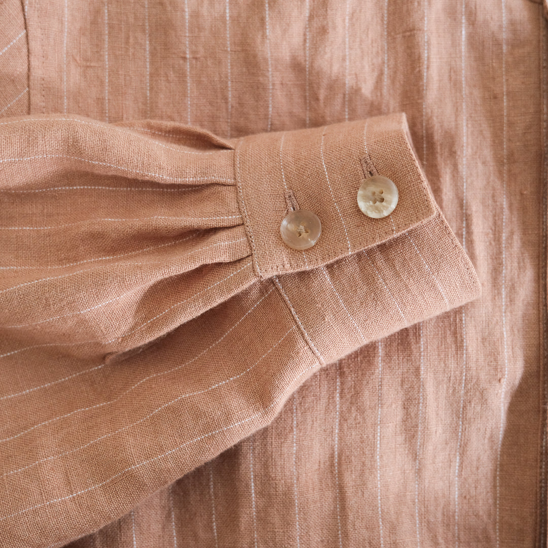 SALUÉ／バックピンタックドレス／ミッドウェイトリネン