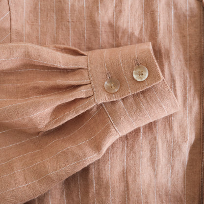 SALUÉ／バックピンタックドレス／ミッドウェイトリネン