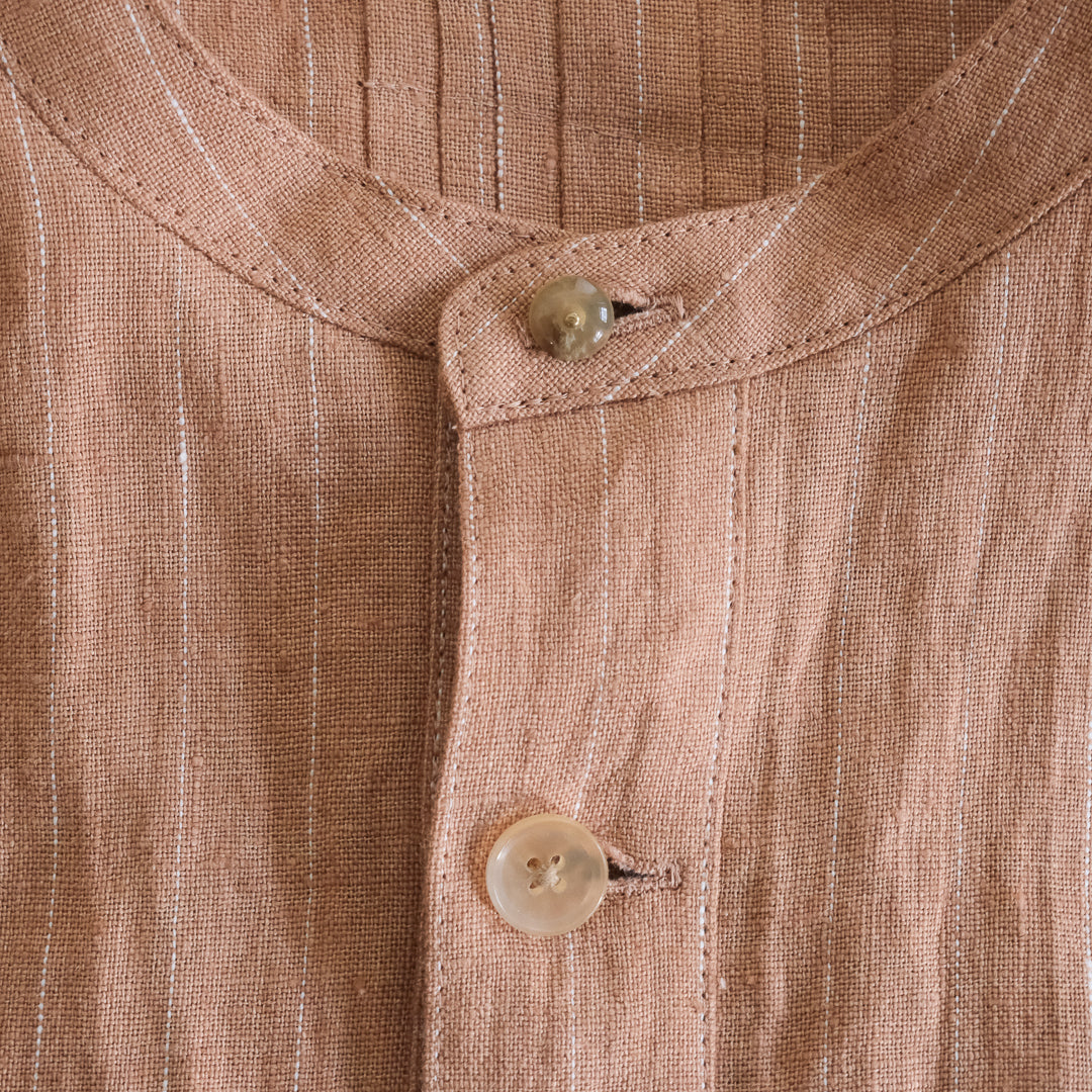 SALUÉ／バックピンタックドレス／ミッドウェイトリネン