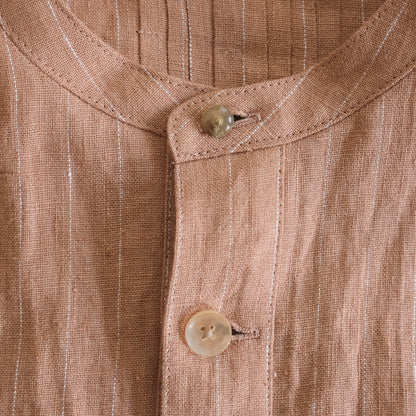 SALUÉ／バックピンタックドレス／ミッドウェイトリネン