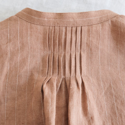 SALUÉ／バックピンタックドレス／ミッドウェイトリネン