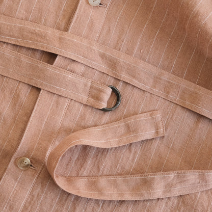 SALUÉ／バックピンタックドレス／ミッドウェイトリネン