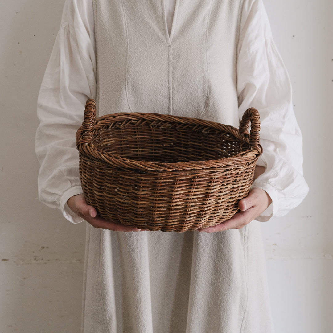 ［宮本工芸］両手つきの丸かご