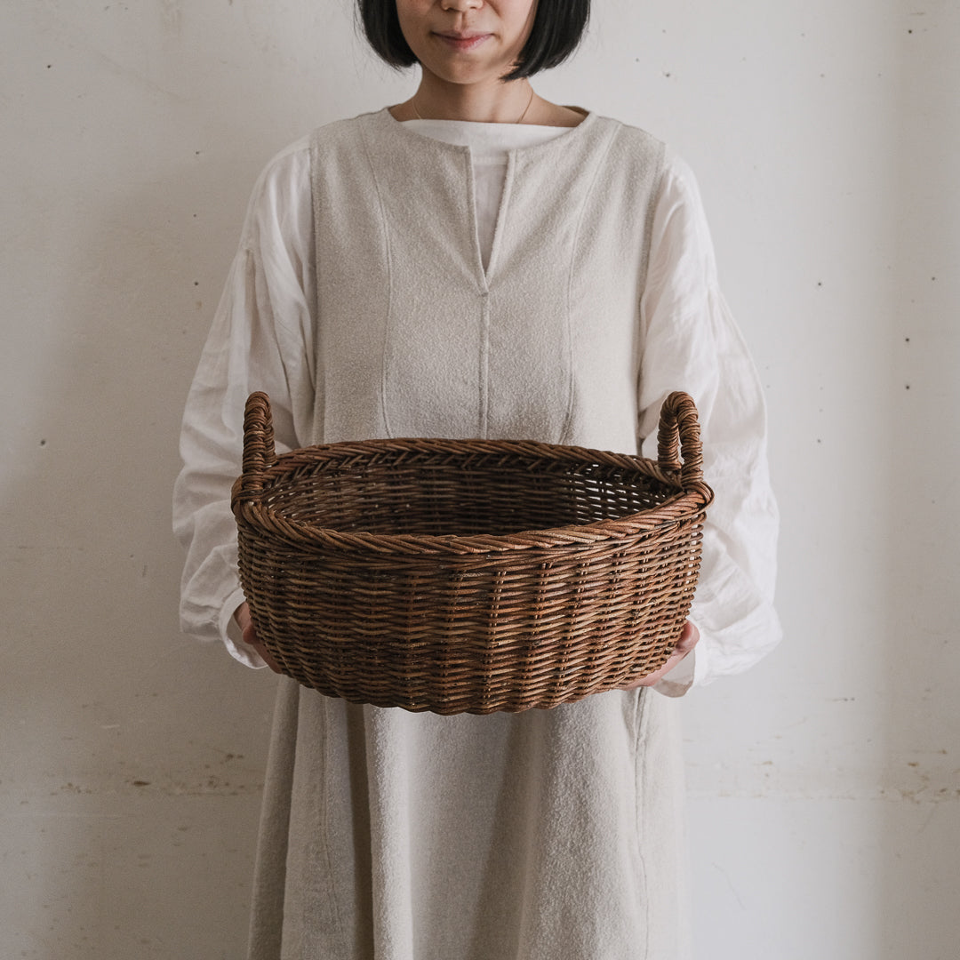 ［宮本工芸］両手つきの丸かご