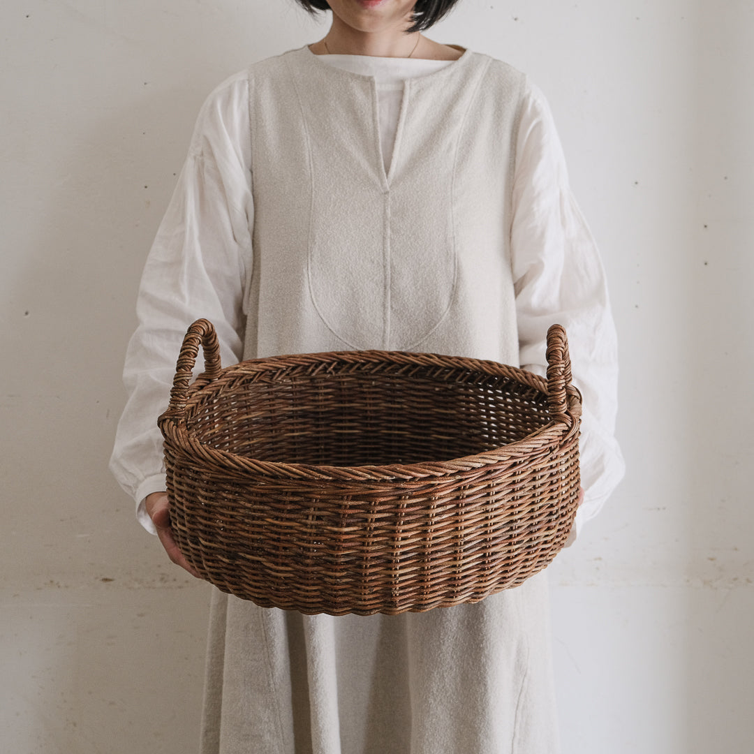 ［宮本工芸］両手つきの丸かご