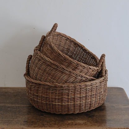 ［宮本工芸］両手つきの丸かご