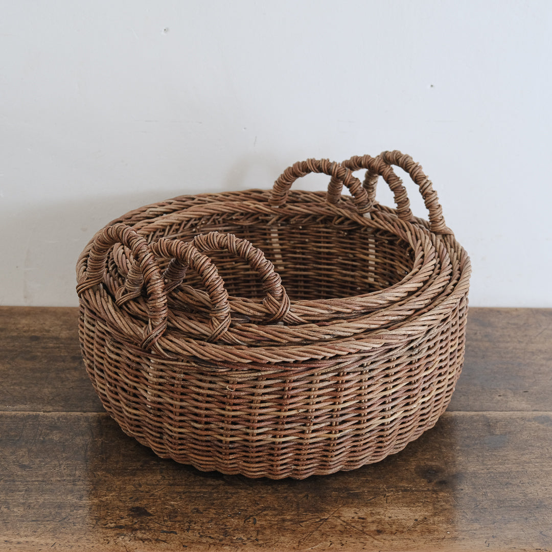 ［宮本工芸］両手つきの丸かご