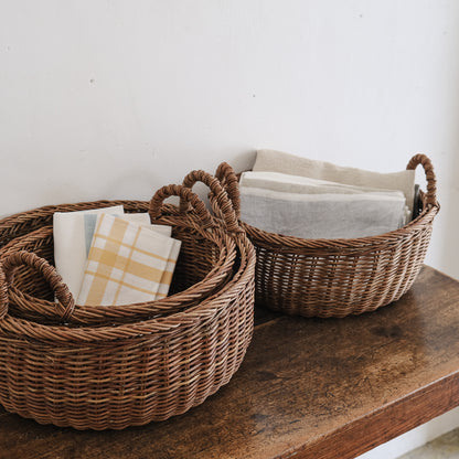 ［宮本工芸］両手つきの丸かご