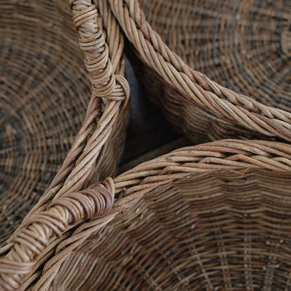 ［宮本工芸］両手つきの丸かご