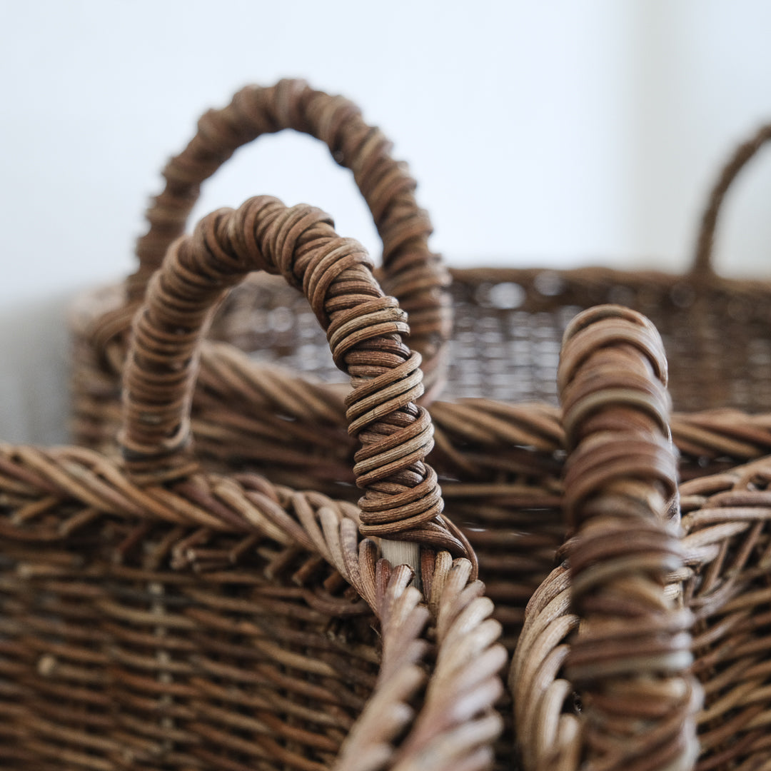 ［宮本工芸］両手つきの丸かご