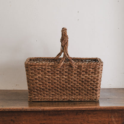 ［宮本工芸］特大バスケット小松編　なわ手（ふた無し）