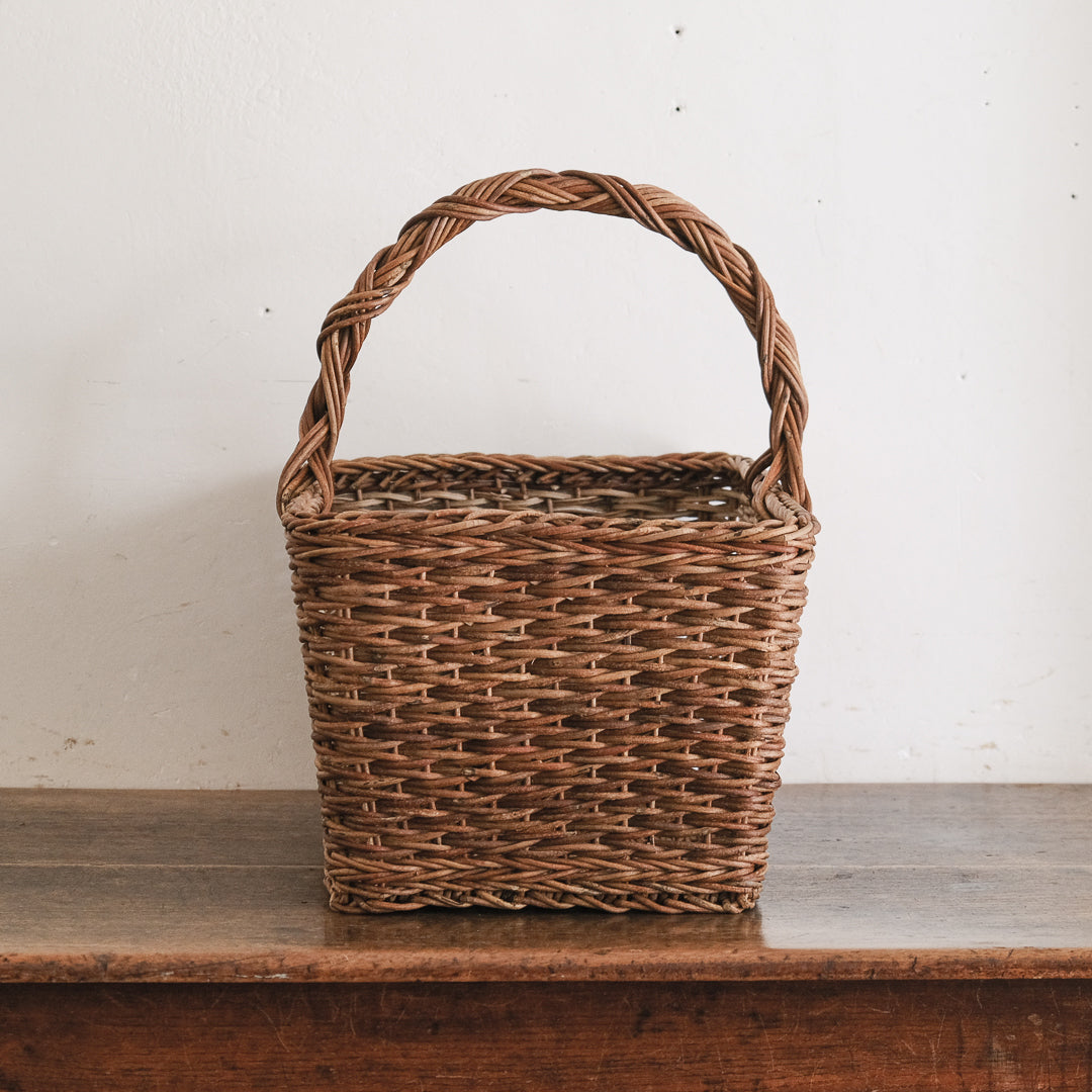 ［宮本工芸］特大バスケット小松編　なわ手（ふた無し）